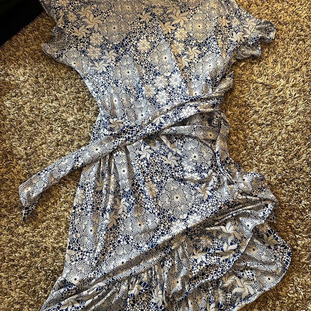 Michael Kors Silver Sundress with Asymmetrical Sleeves and Neckline